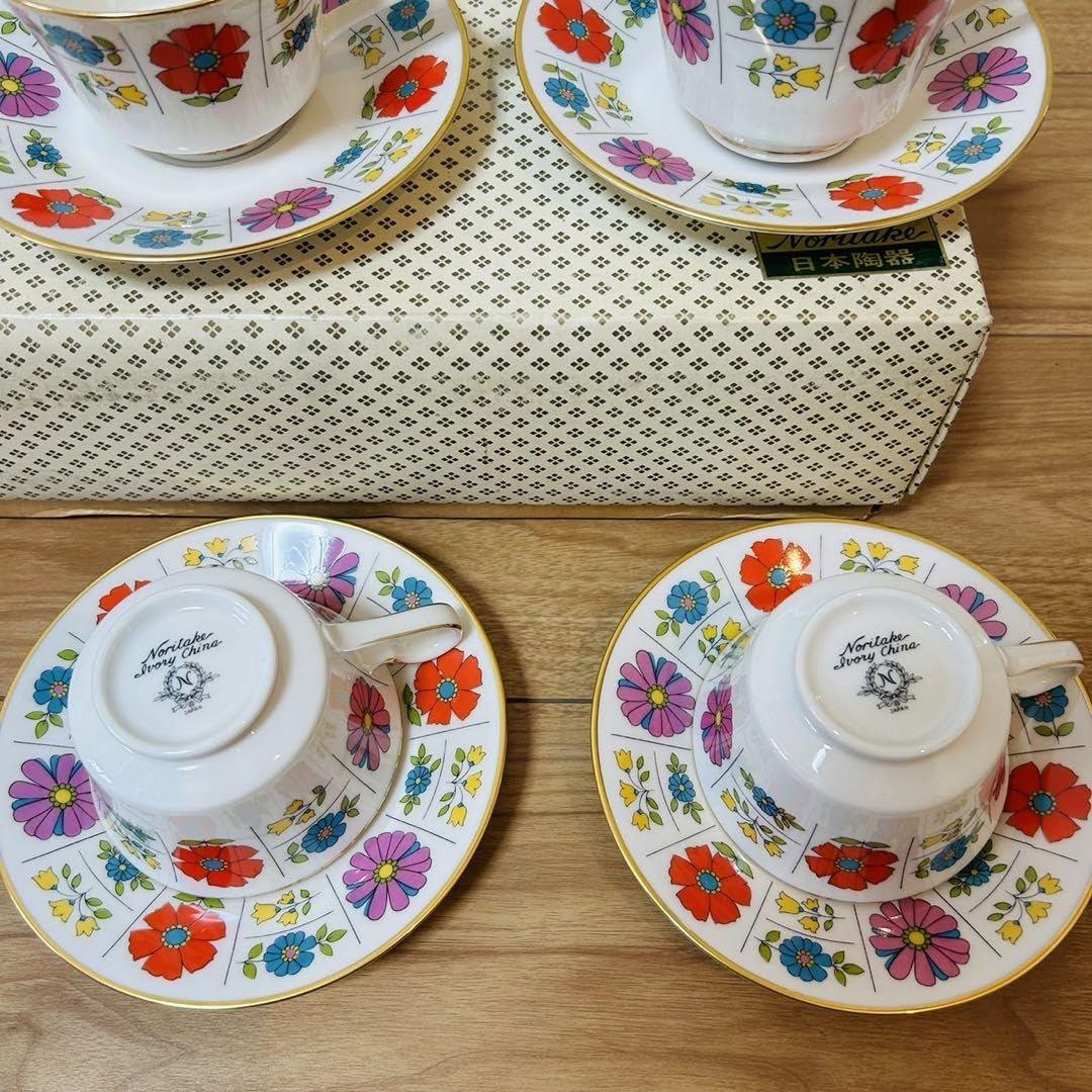 Amazon.co.jp: ノリタケ レトロポップ アイボリーチャイナ 花柄 カップ