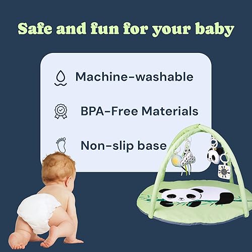 Miniatura 4 de Todale Gimnasio de juego para bebés, verde, unisex, recién nacido a 36 meses, juguetes para bebés y tapete para el tiempo boca abajo con juguetes de