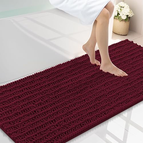 Miniatura 238 de Smiry Alfombras de Baño 24 x 16 pulgadas, Tapetes de Baño de Chenilla Extra Suaves y Absorbentes, Respaldo de Goma Antideslizante, Lavable a Azul
