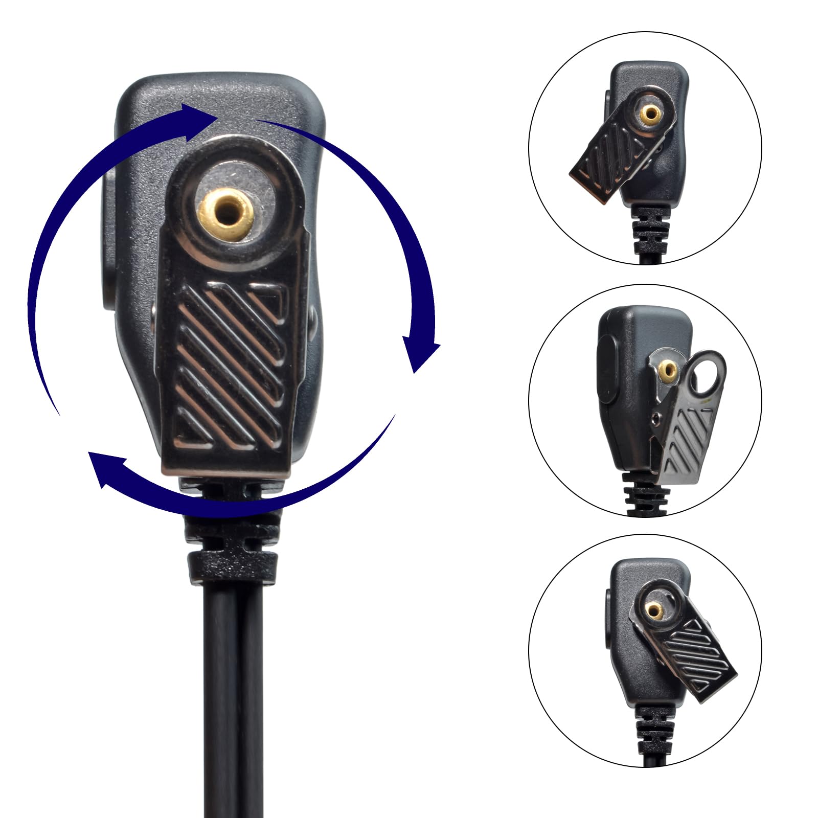 UAYESOK | Cuffie PTT a forma di G | 2 poli per radio | Compatibile con Midland walkie talkie serie Midland G7 Pro G8 G9 Pro M24 M24 Plus M48 M99 G6 XT G7 XTR (2 pezzo)