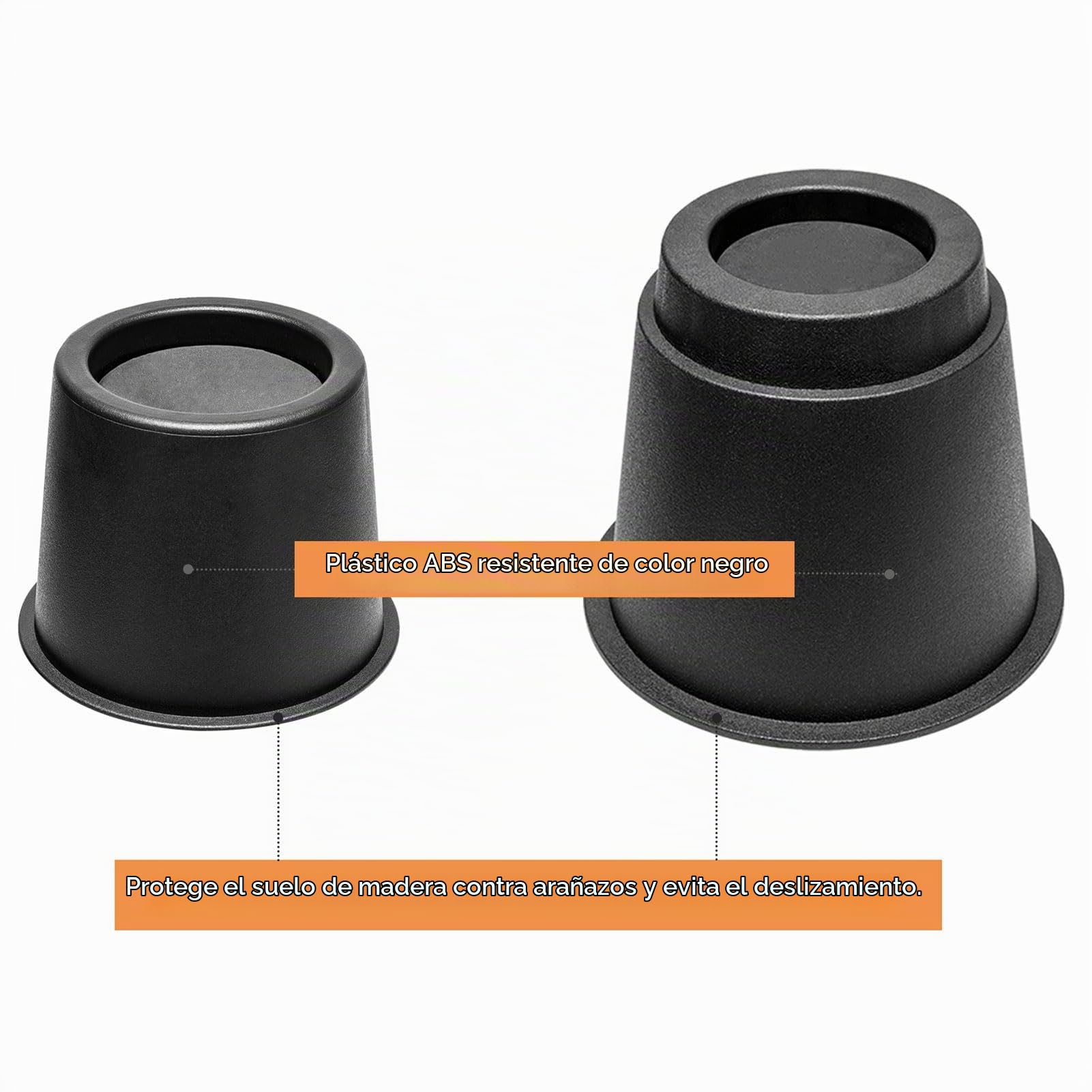 Muebles Elevadores de Cama 8 PCS Elevadores Ajustables para Camas, Mesas sillas o Mobiliario 7.5, 13, 20.5CM-Negro