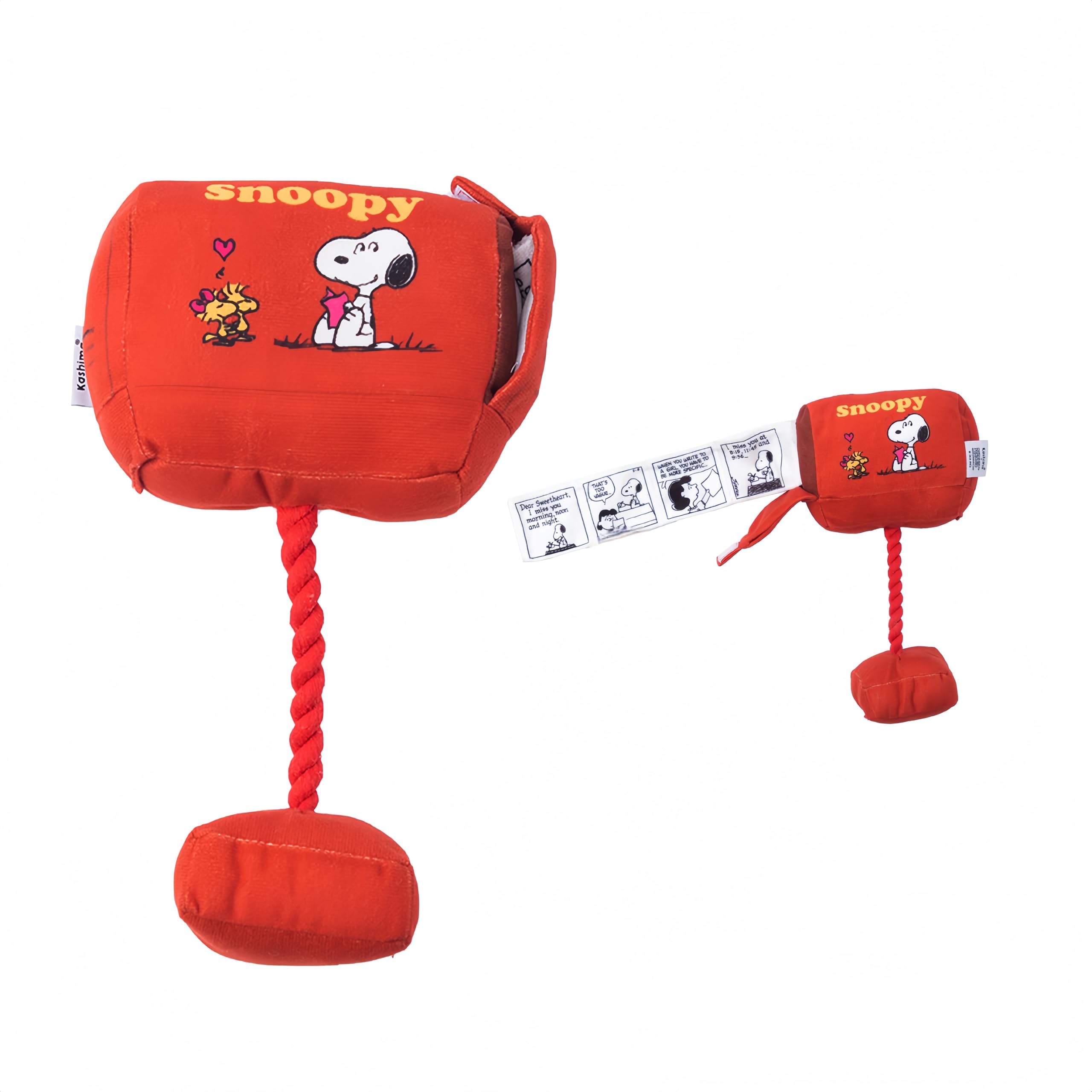kashima Snoopy Mailbox Plush Pet Toy – Interactive Cat & Small Dog Toy with Catnip, Crinkle Paper, Squeaker & Treat Pouch