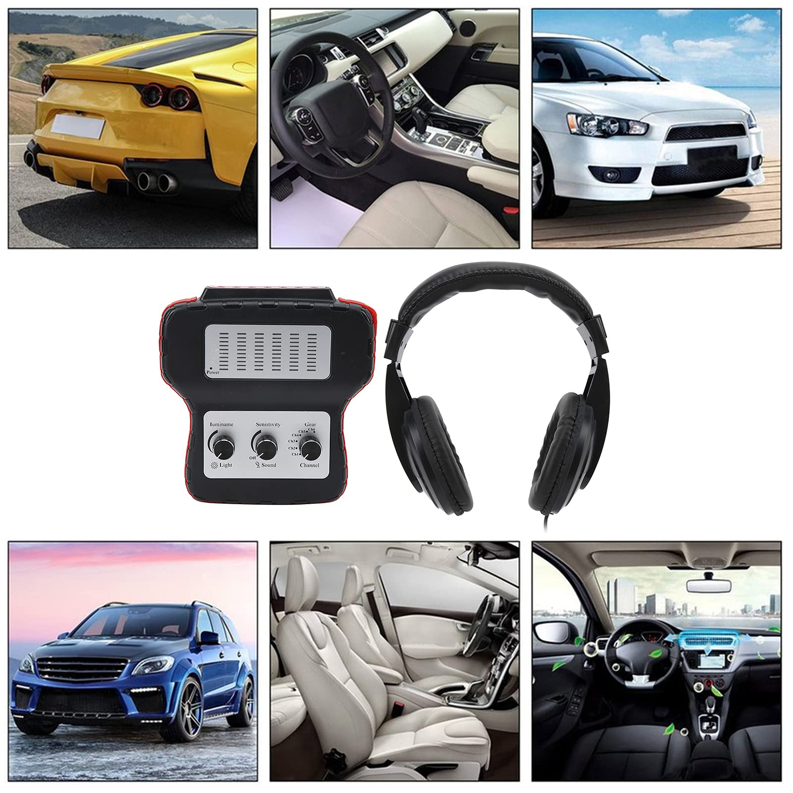 Probador De Ruido Automotriz, Multicanal 100Hz-10kHz Estetoscopio Electrónico De Coche De PVC ABS Confiable De Cobre Para Taller De Reparación