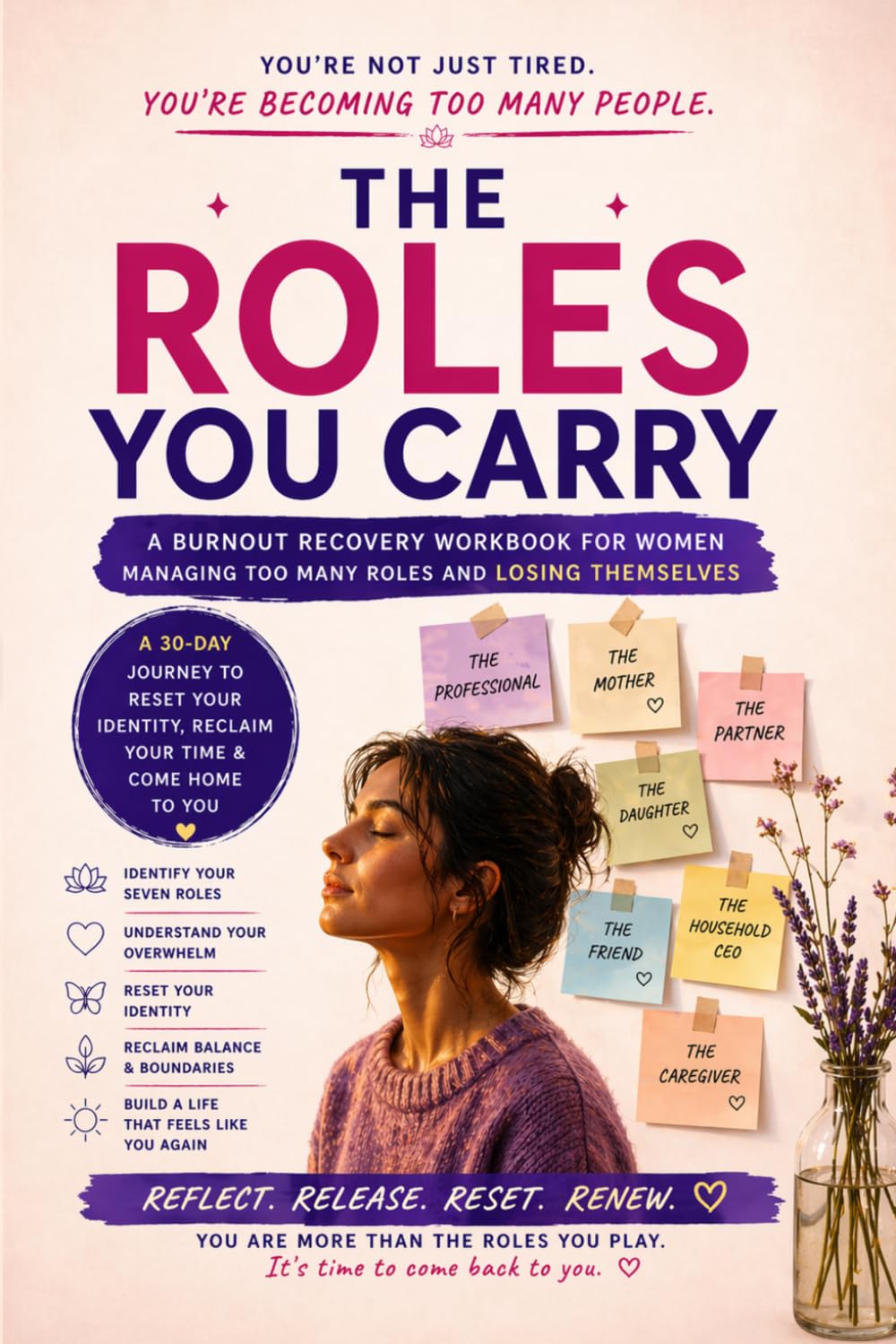 The Roles You Carry: A Burnout Recovery Workbook for Women to Reduce Mental Load, Reclaim Time & Energy, and Stop Feeling Overwhelmed (30-Day Identity Reset System)