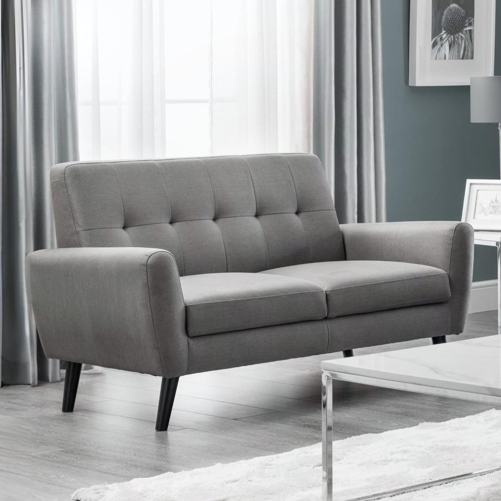 Julian Bowen Grey Fabric Monza 2 Seater Sofa