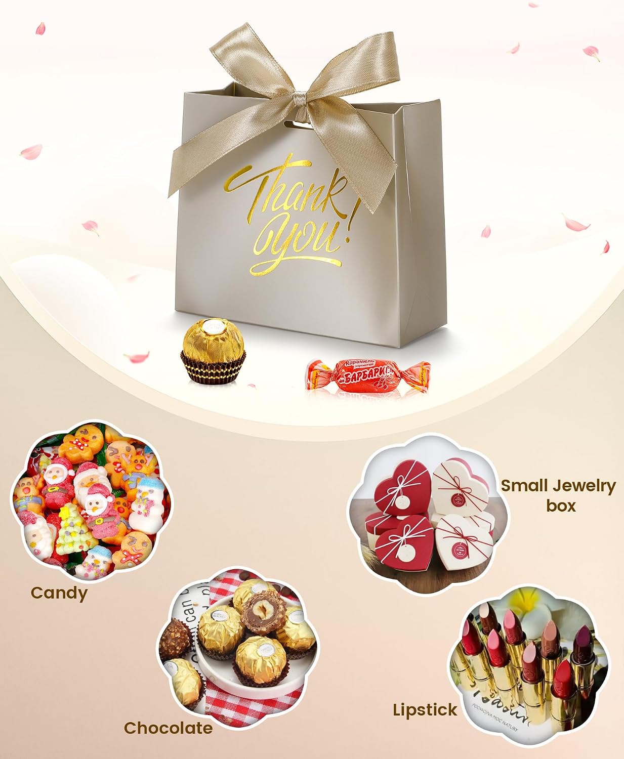 DOYIDE 120 Pack Small Thank You Gift Bags, Party Favor Bags with Bow Ribbon image 4