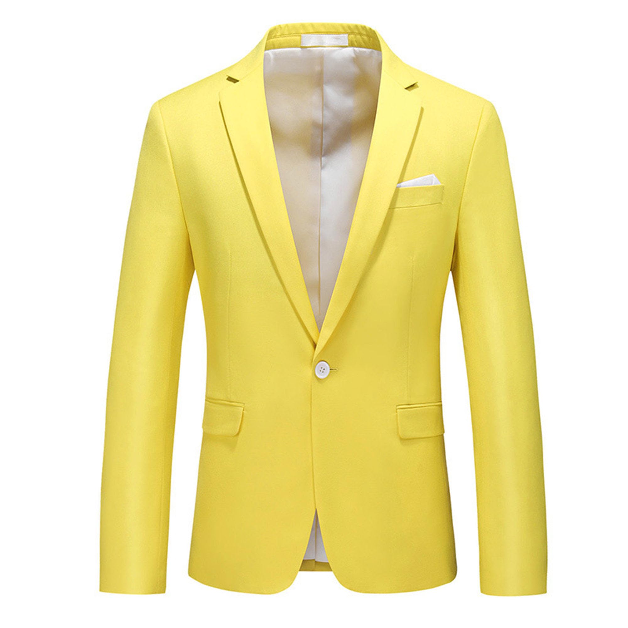 Men's Suit Jacket One Button Elegant Solid Blazer Sport Coats Slim Fit Single Breasted Party Blazer Jacket