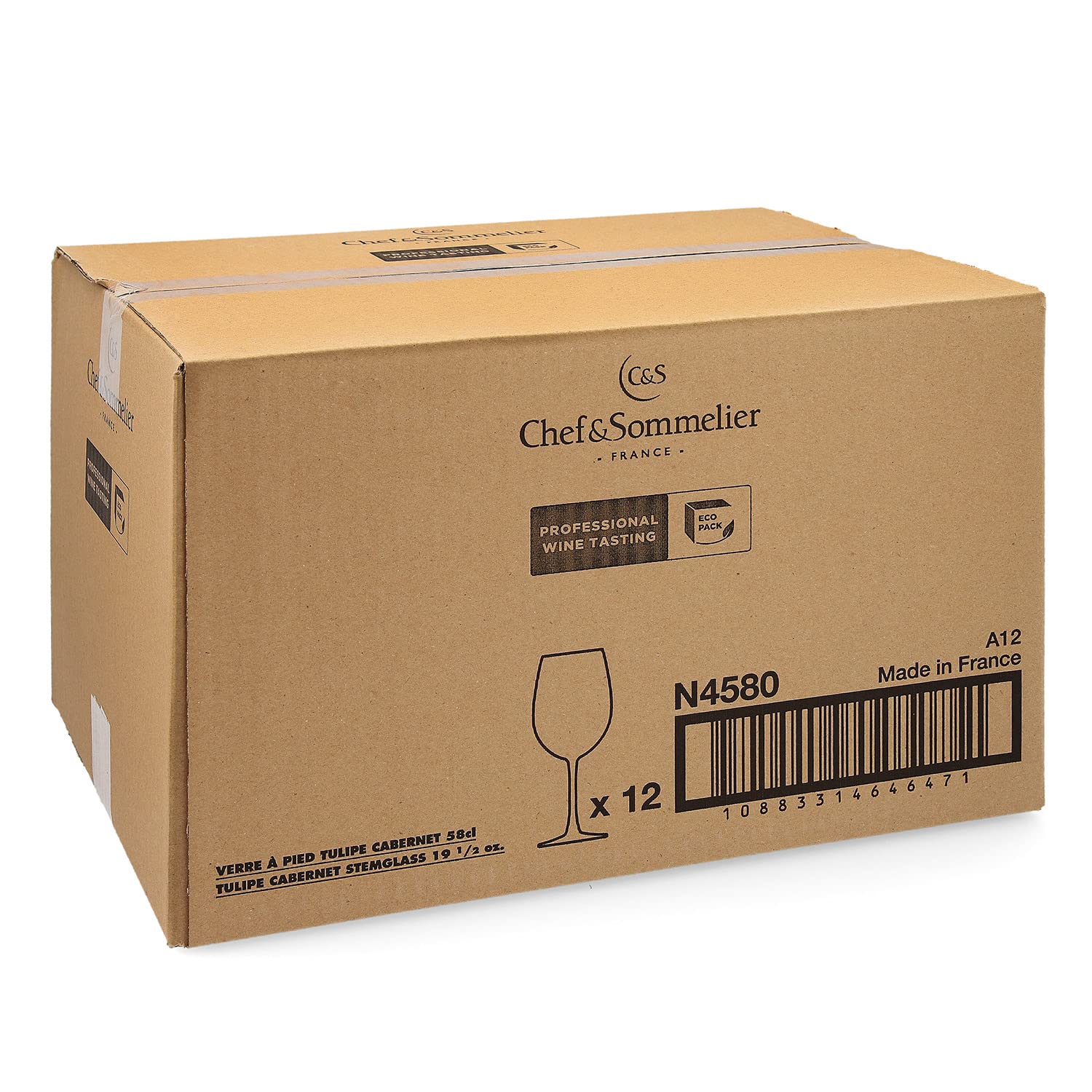 Chef & Sommelier CABERNET TULIP - Caja 12 Copas Vino Vidrio 58Cl