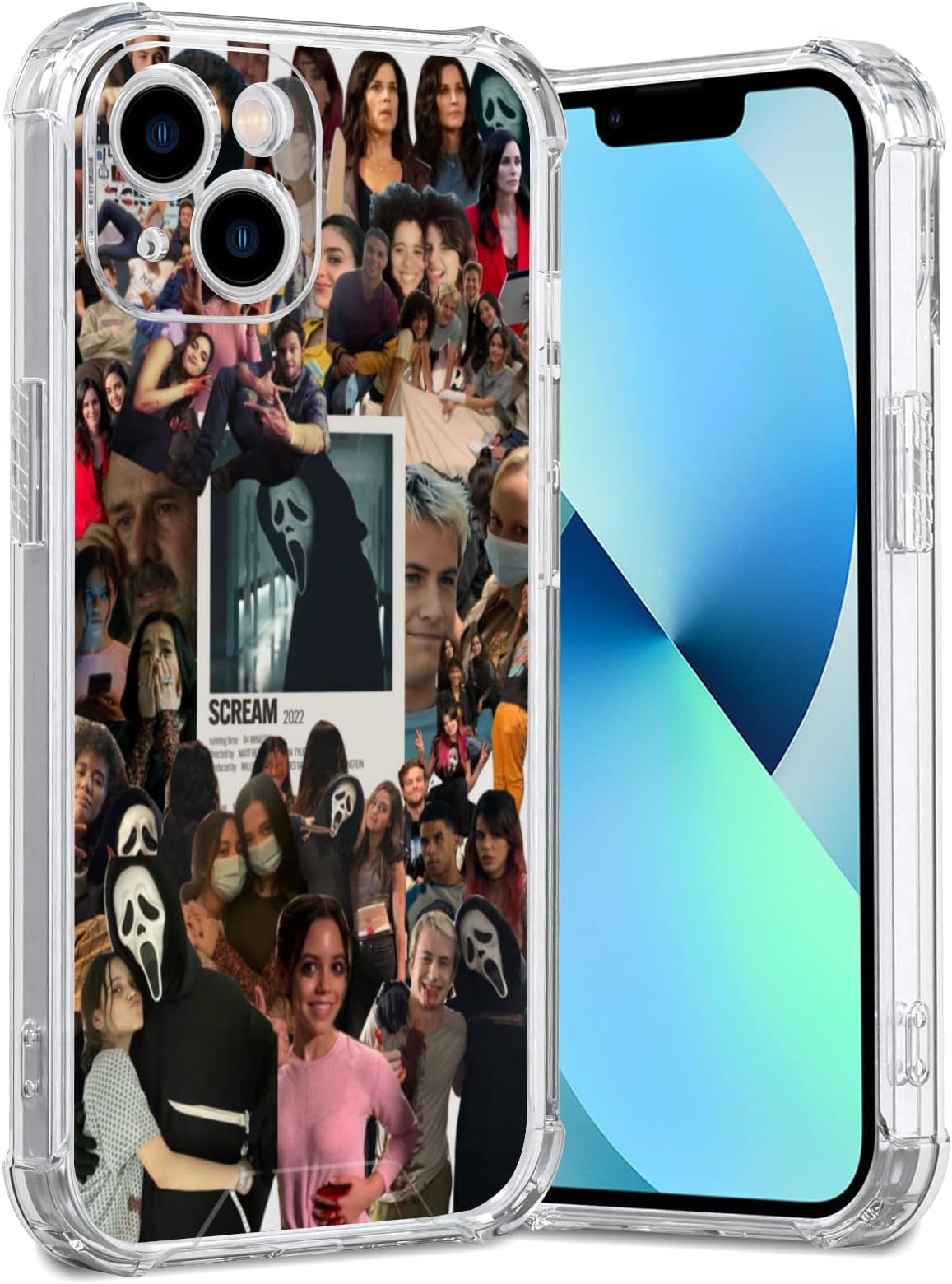 Scream Phone Case Compatible Wireless Charging for iPhone 15 14 13 12 11 Plus Pro Max Mini Xr Xs Max, TPU Shockproof Protective Horror iPhone Case for Women Girls Men Boys