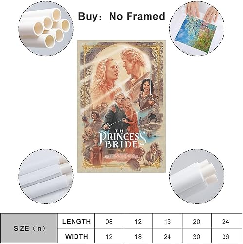 Miniatura 2 de Póster de película The Princess Bride, pintura decorativa, lienzo, arte de pared, póster de sala de estar, dormitorio, 24 x 36 pulgadas (23.6 x 35.4