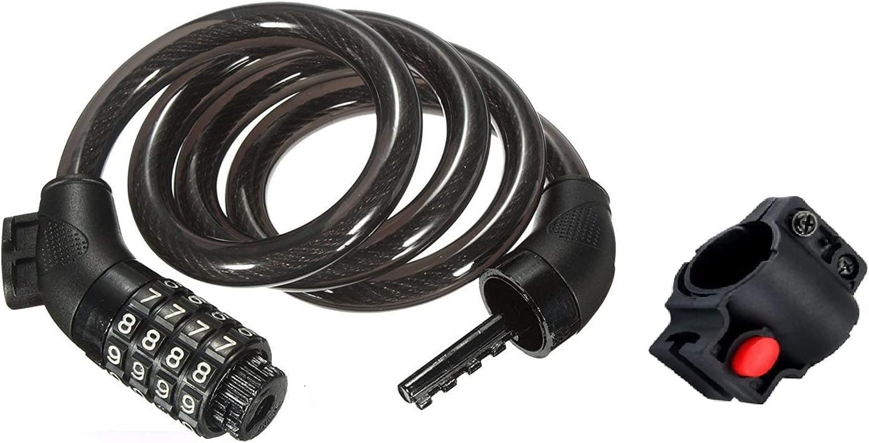 Shrenik Cycle Lock Spiral Lock Cycling Key Lock Cable Lock Bicycle Password Lock MTB Heavy Duty Material (Reset Password Lock)