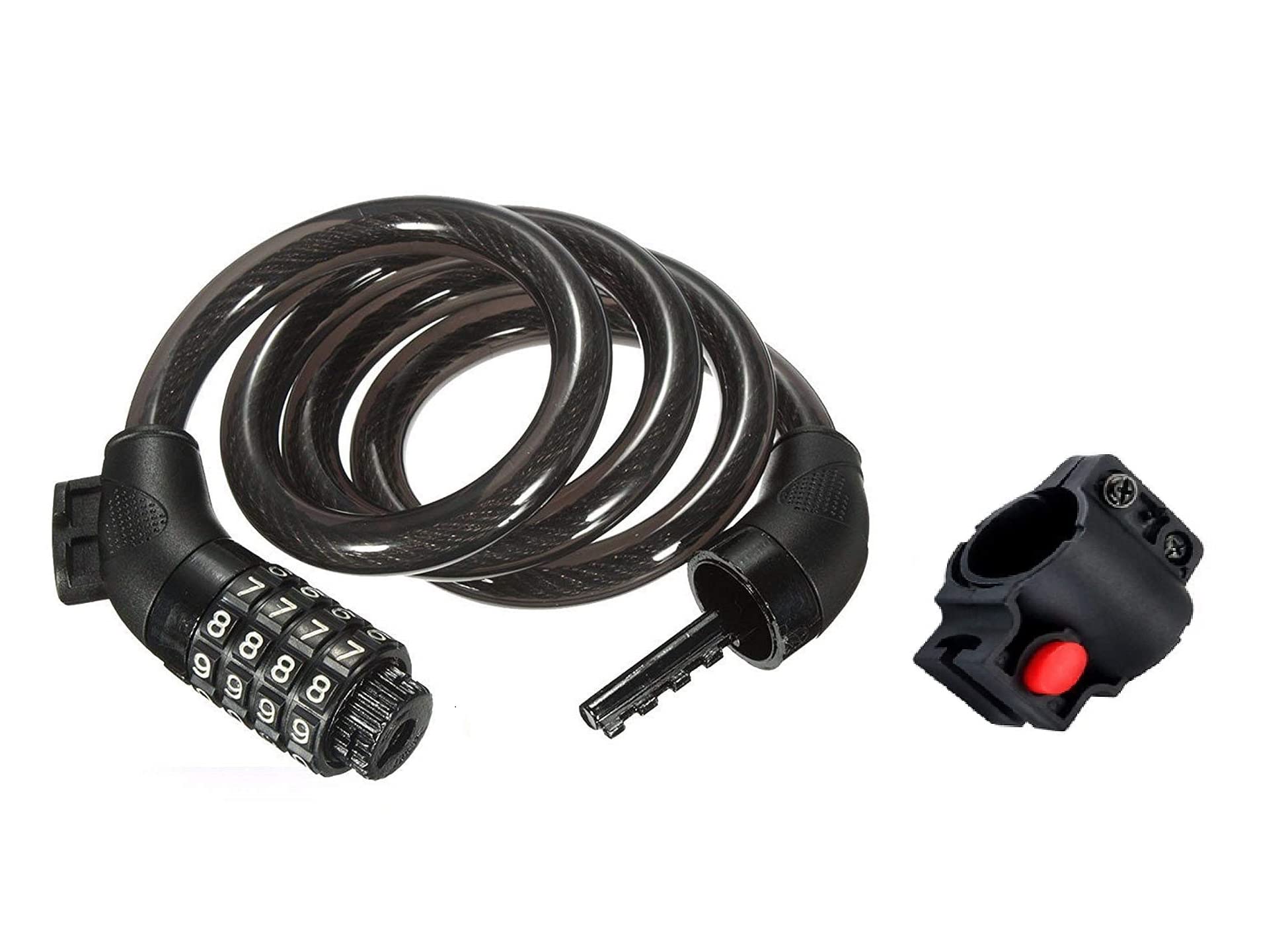 Shrenik Cycle Lock Spiral Lock Cycling Key Lock Cable Lock Bicycle Password Lock MTB Heavy Duty Material (Reset Password Lock)