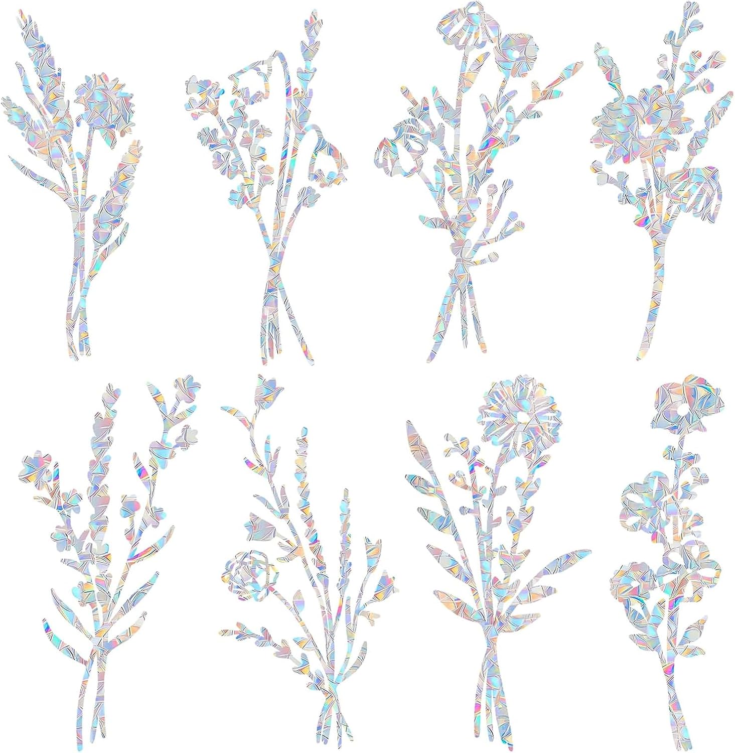 Shawula 16PCS Flower Window Decals for Bird Strikes Anti