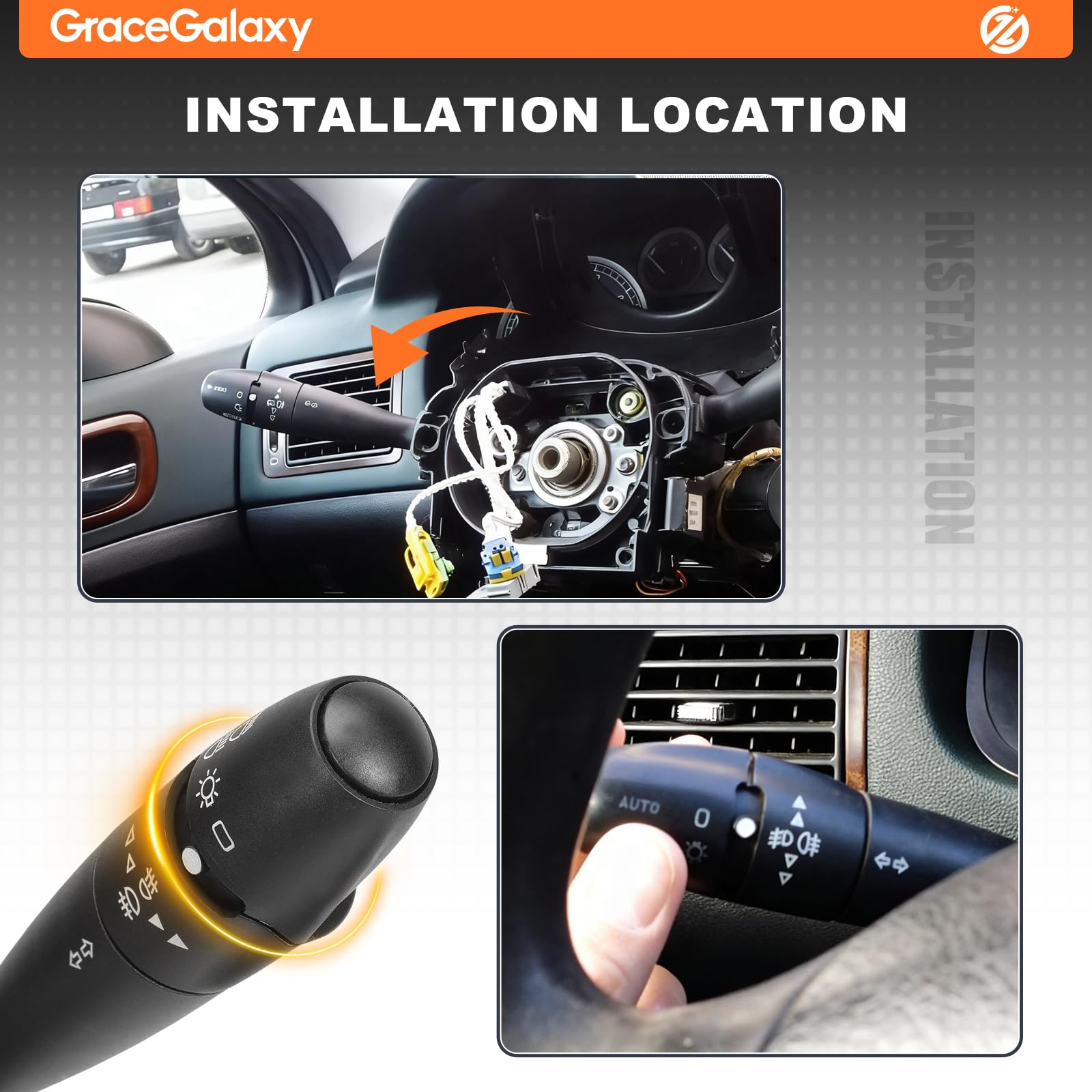 GraceGalaxy Interrupteur d'essuie-glace Commodo 96595087XT pour 1007 206 207 307 406 407 807