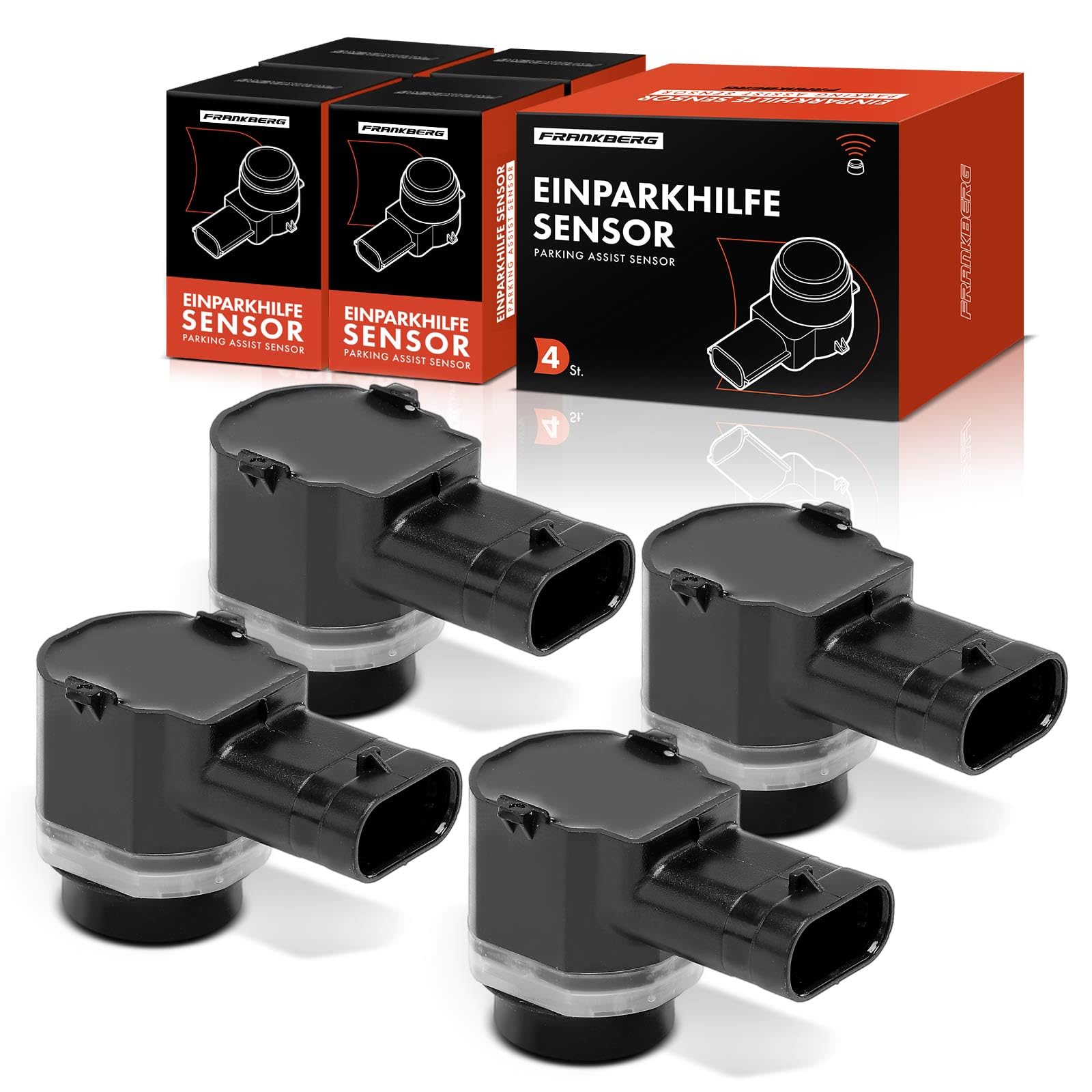 Frankberg 4x Sensori di Parcheggio PDC Compatibile con Golf VI 5K1 Fabia II 542 Ibiza IV 6J5 6P1 Golf Plus 521 5M1 Golf VI Variante AJ5 Replace# 1S0919275C