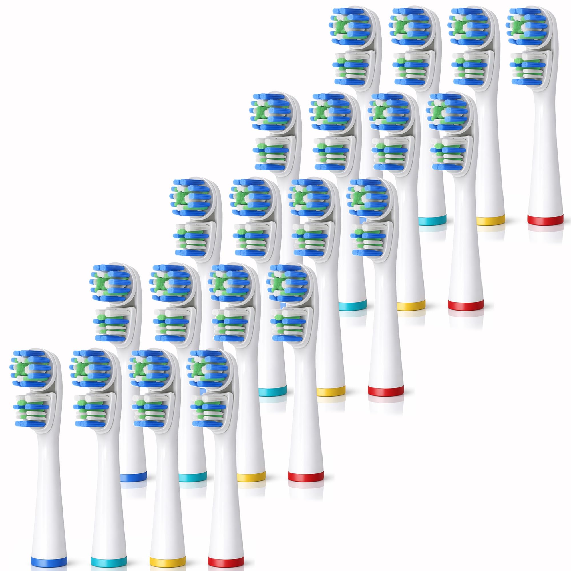 Cabezales de cepillo de repuesto compatibles con OralB Braun - Best Double Clean, paquete de 20 cabezales de repuesto para cepillo de dientes eléctrico Oral B Pro, 1000, 8000, 9000, adultos, niños