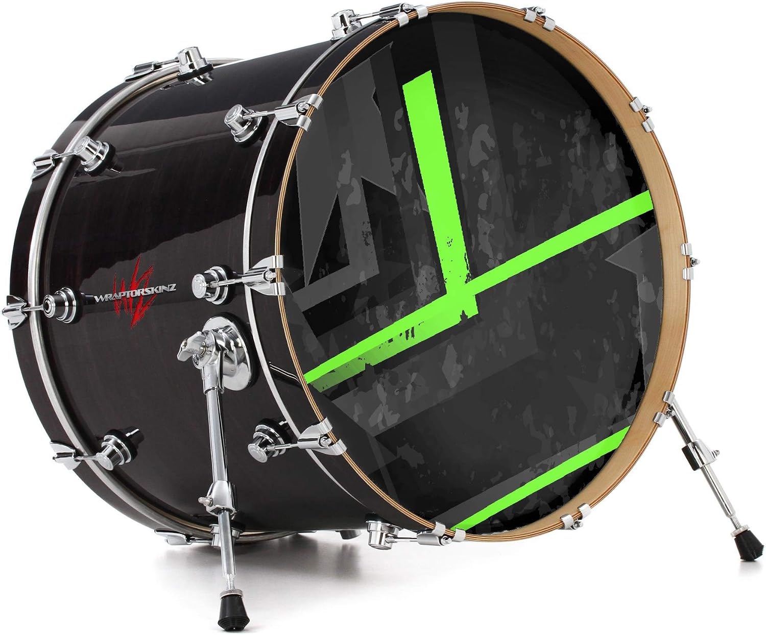Vinyl Skin Decal Wrap for 22" Bass Kick Drum Head Baja 0004 Neon Green - DRUM HEAD NOT INCLUDED