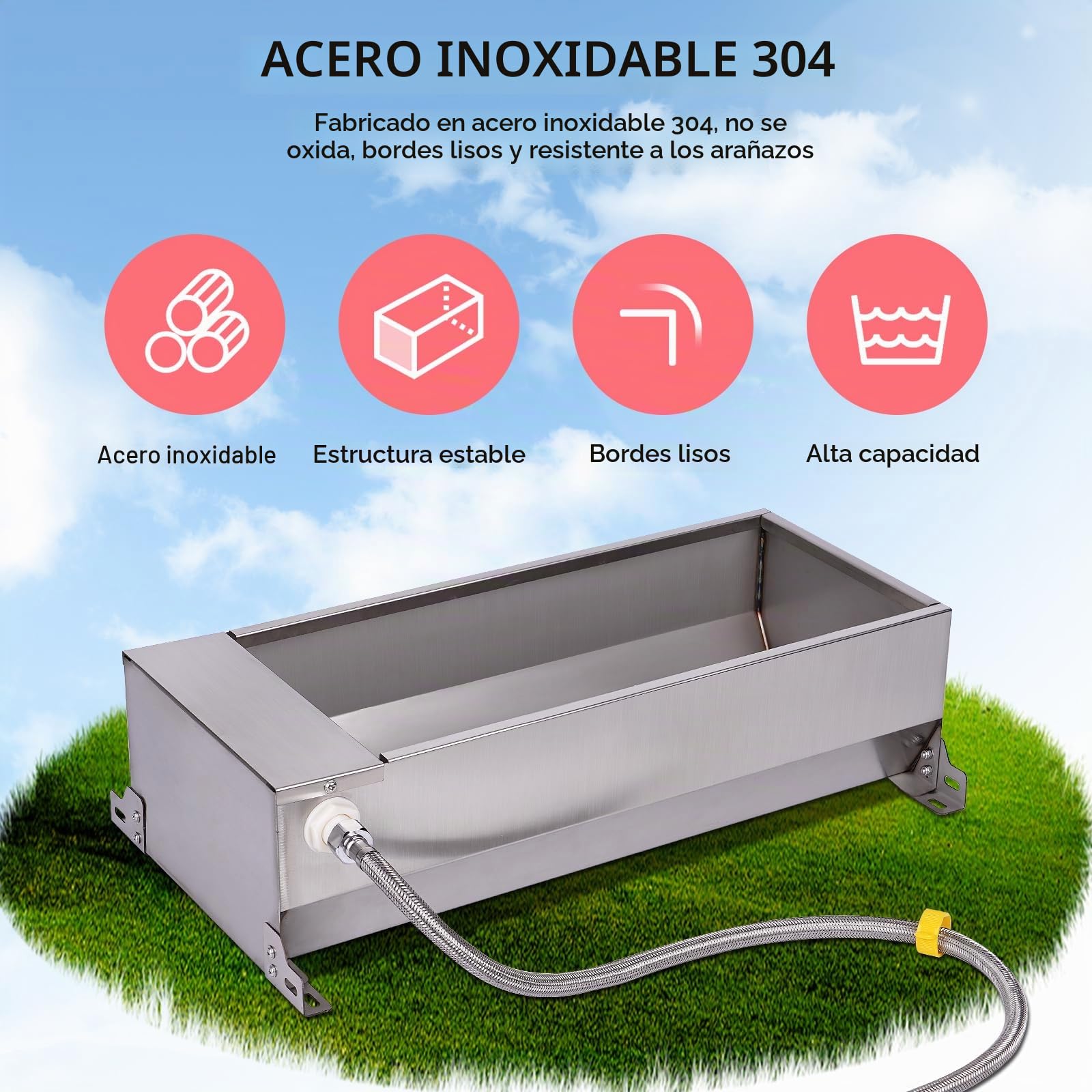Bebedero AutomáTico para Ganado, DepóSito de Agua Potable de Gran Capacidad para Animales, Dispensador AutomáTico de Agua Potable con VáLvula de Flotador para Caballos, Cabras, Cerdos, Perros y Ovejas