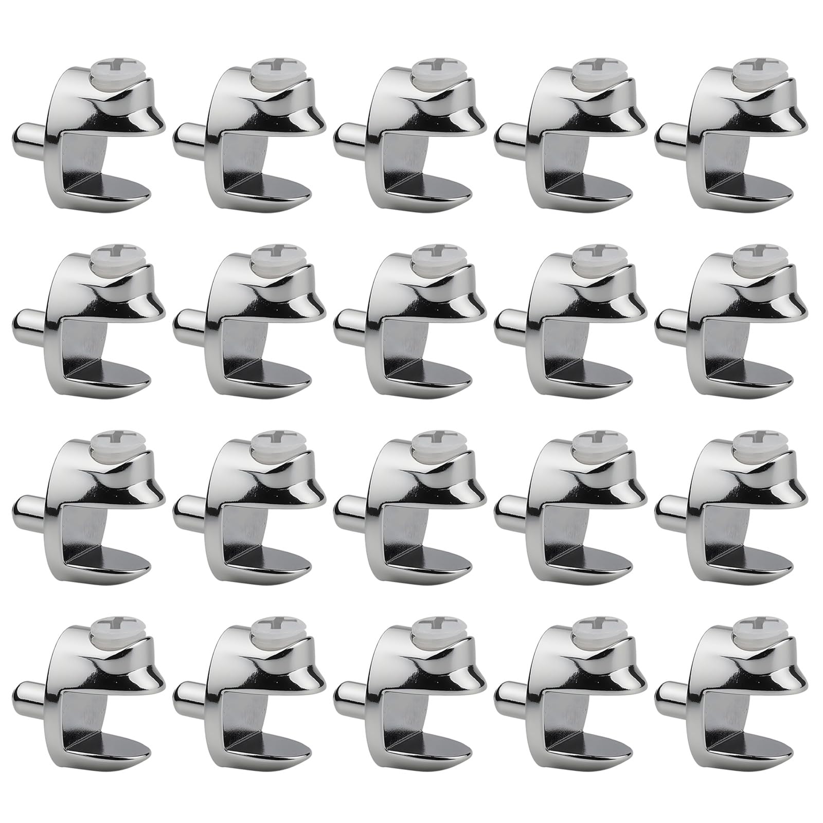 Cazstyk A 20Pcs Fish Mouth Glass Holders Replacement Zincs Lloys Easy Installation Bathroom Zincs Lloys Shelf Brackets Fish Mouth Holders