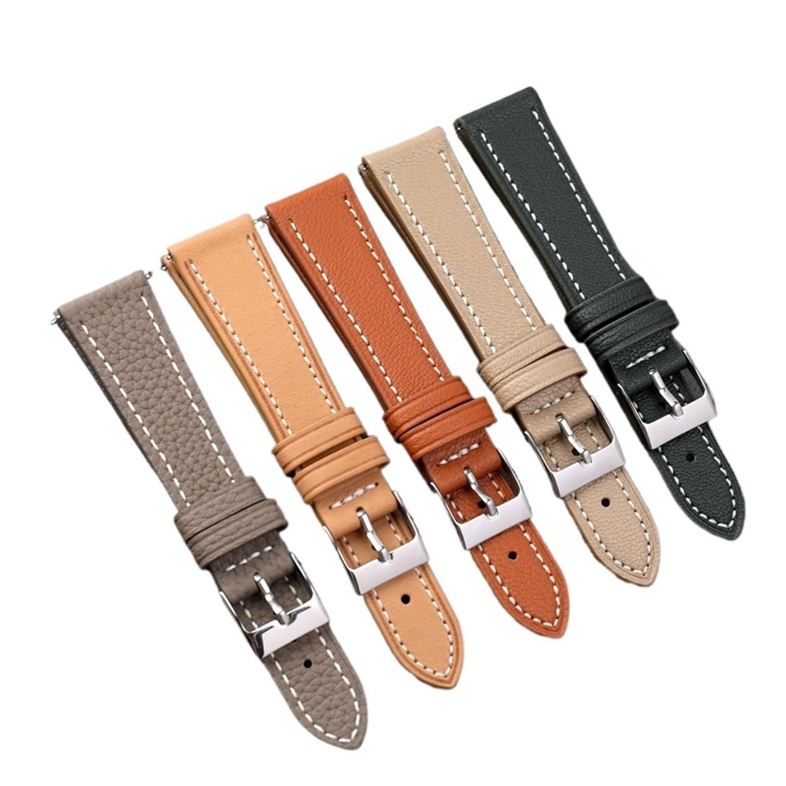 Compatible avec le bracelet de montre Ultra-mince doux en peau chèvre fait à la main 18 19 20 21 22MM, bleu marron gris, Vintage dégagement rapide for hommes