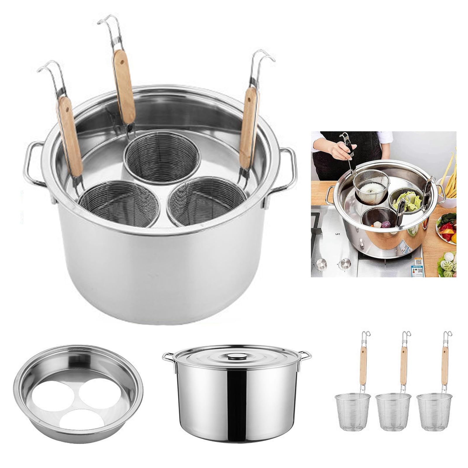 Ensemble cuiseur à pâtes en acier pour cuisines et salles à manger