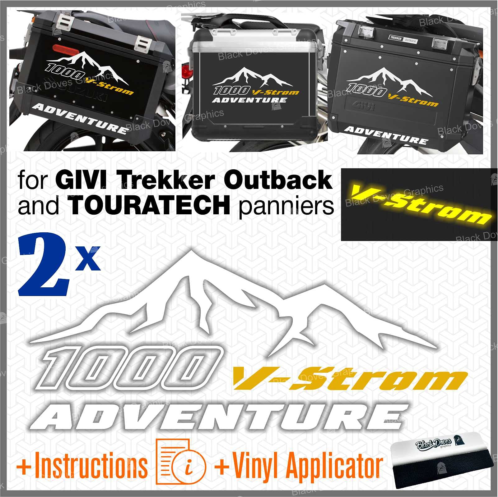 Stickers premium pour valises alu Touratech et Givi Trekker Outback V-Strom