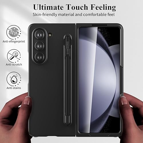 Miniatura 4 de Foluu Funda delgada para Samsung Galaxy Z Fold 5 con soporte para bolígrafo y protector de pantalla frontal integrado, funda protectora de