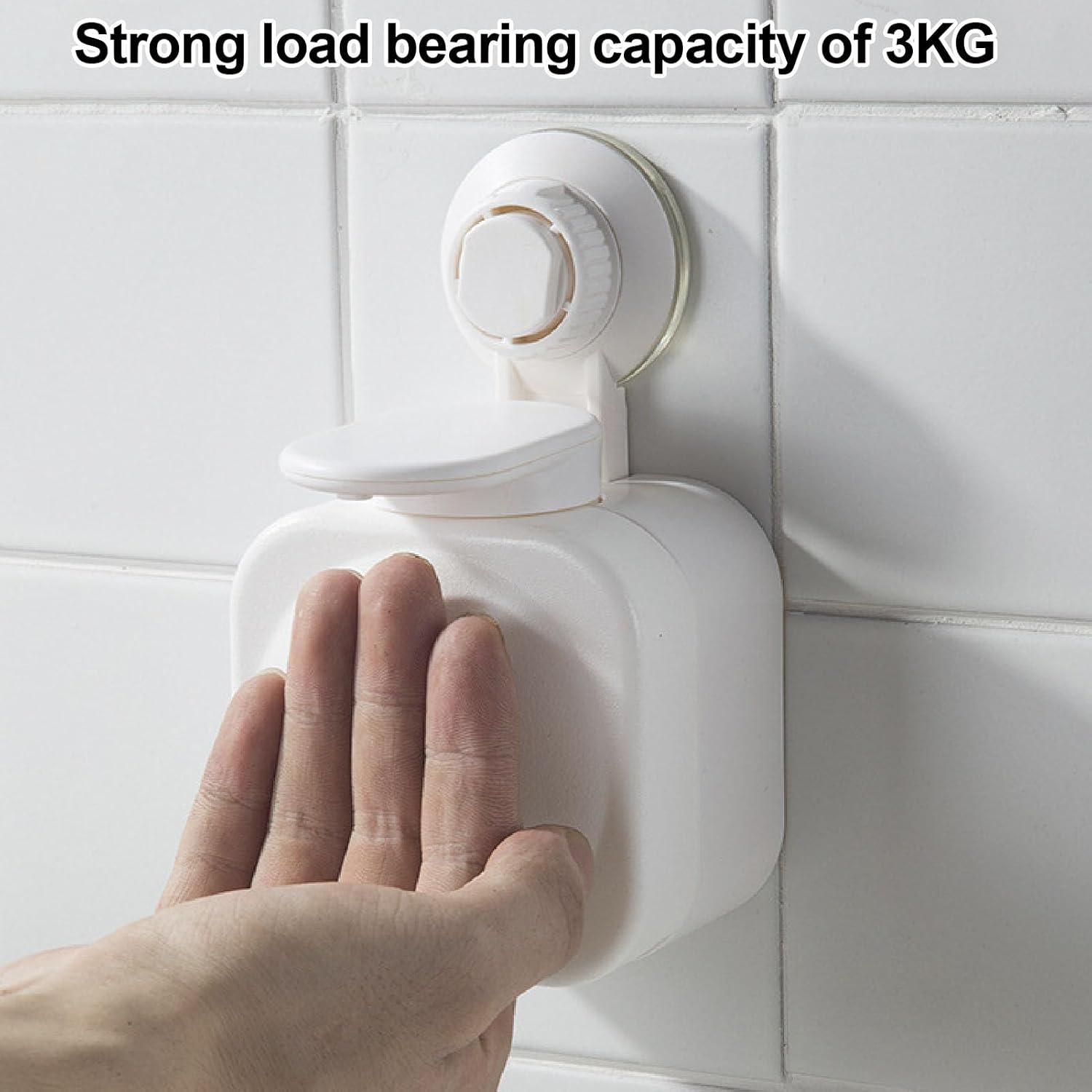 Wall Mounted Suction Soap Dispenser, Vacuum Strong Adsorption Press Bottle for Bathroom, Stable No Drill Plastic Soap Dispenser with Convenient Access and Efficient Cleaning (1)