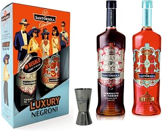 Sant'Orsola Luxury Negroni Confezione Regalo - Vermouth Rosso Superiore di Torino + Bitter Aperitivo - Ideale per Mixology - 2x1L