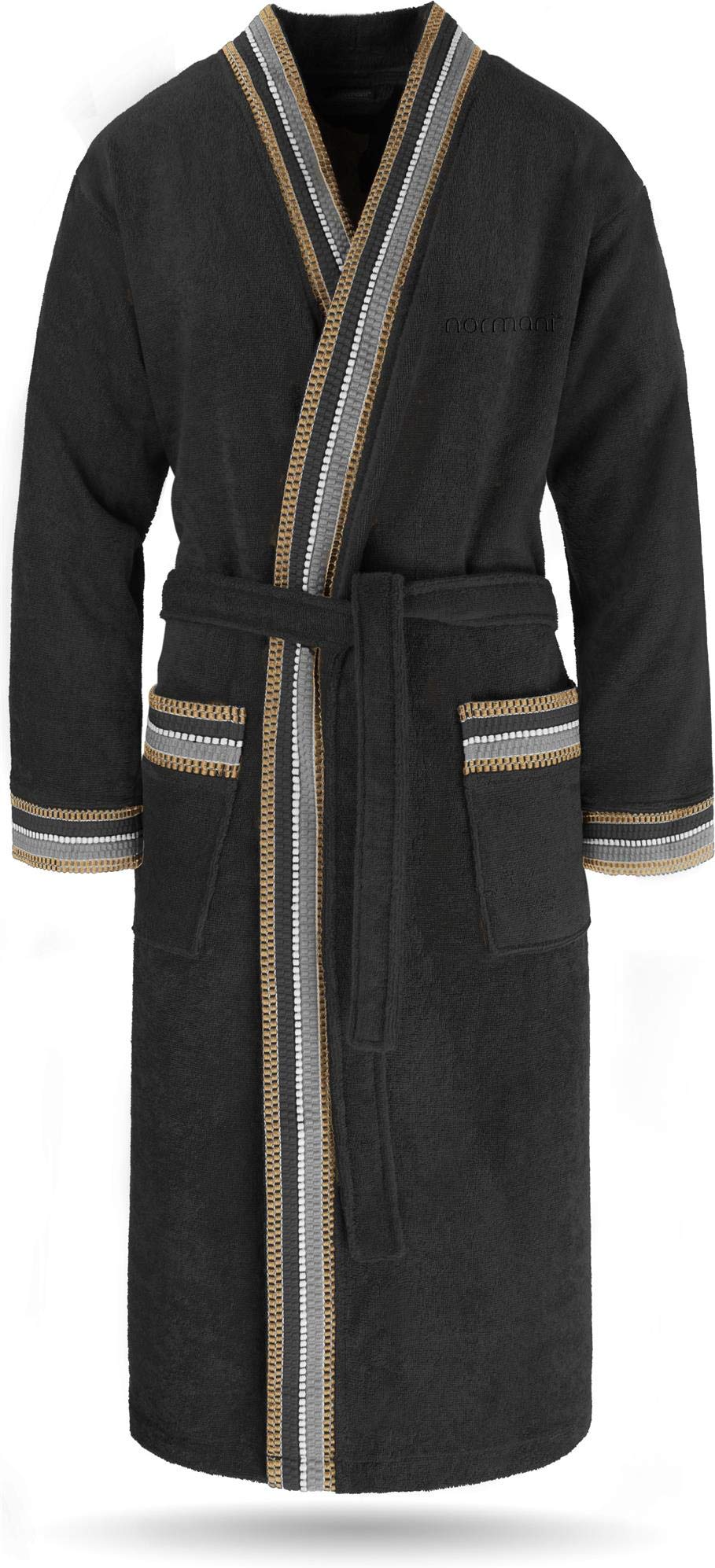 normani Bademantel Set aus 100% Bio-Baumwolle GOTS (Bademantel + Handtuch + Waschlappen) für Herren und Damen (S-4XL)