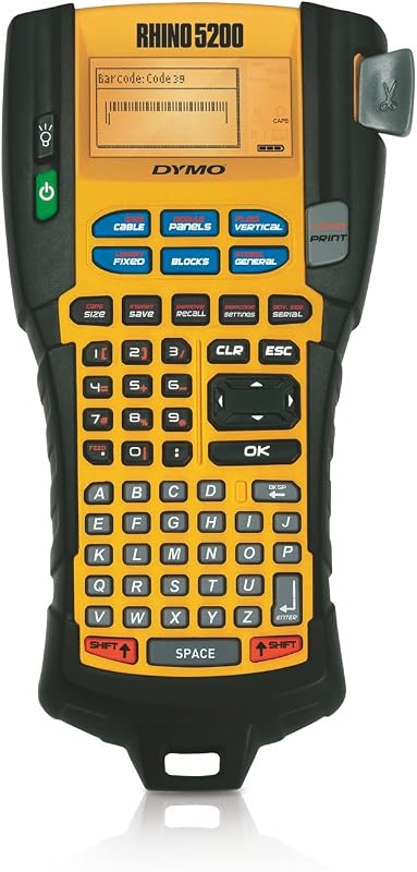 Industrial Label Maker Rhino 5200 Label Maker Time-Saving Hot Keys Prints Fast Durable For Job Sites and Heavy-Duty Labeling Jobs