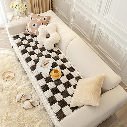 Miniatura 23 de vctops Funda de sofá con diseño a cuadros de búfalo de granja, funda de franela antideslizante para sofá seccional, alfombra suave y gruesa