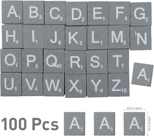 Miniatura 5 de MILISTEN 100 cubos de madera para bebé, juego de mesa del alfabeto, rompecabezas de madera para manualidades, letras de madera, rompecabezas, juego