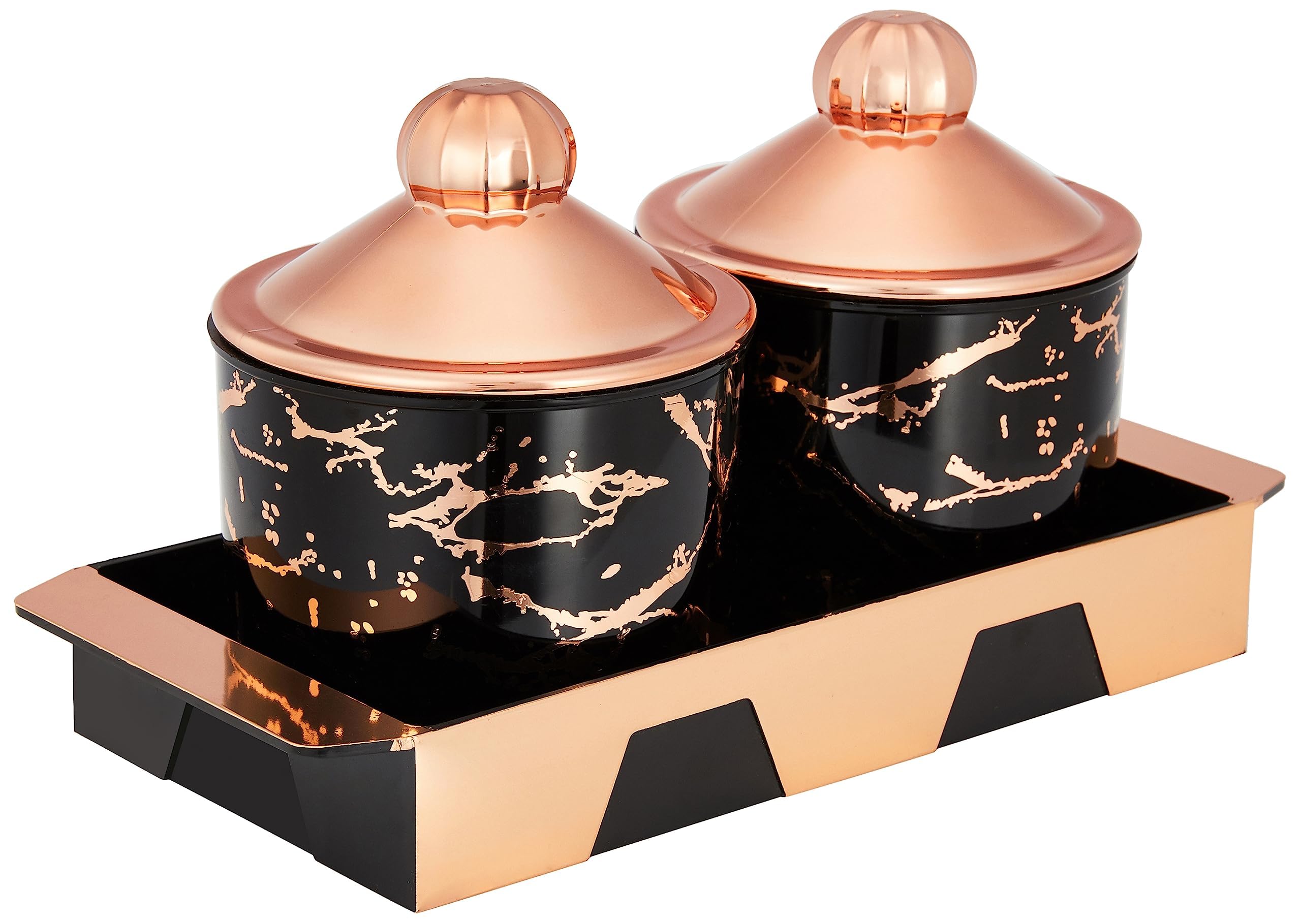 Amazon Brand - Solimo Air-Tight Dry Fruit Container Tray Set With Lid & Serving Tray, Airtight Plastic Storage Container Set 500 ml | Set of 2, Black (B0BYNW1KF7) Amazon Price History, Amazon Price Tracker