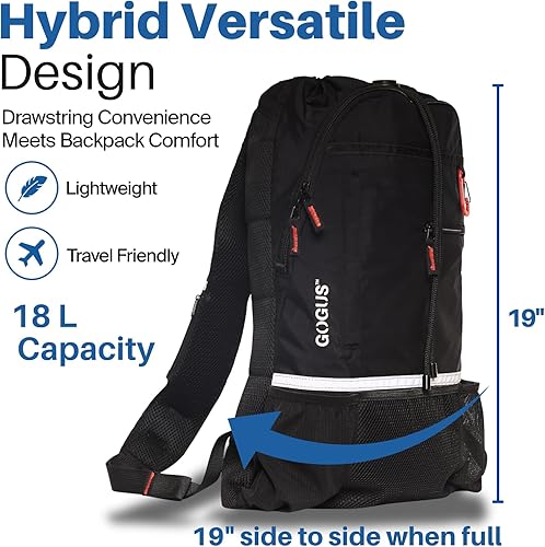 Miniatura 7 de GOGUS Mochila híbrida de gimnasio para hombres y mujeres, mochila deportiva de 18 litros con bolsillos dobles para botella de agua, compartimento