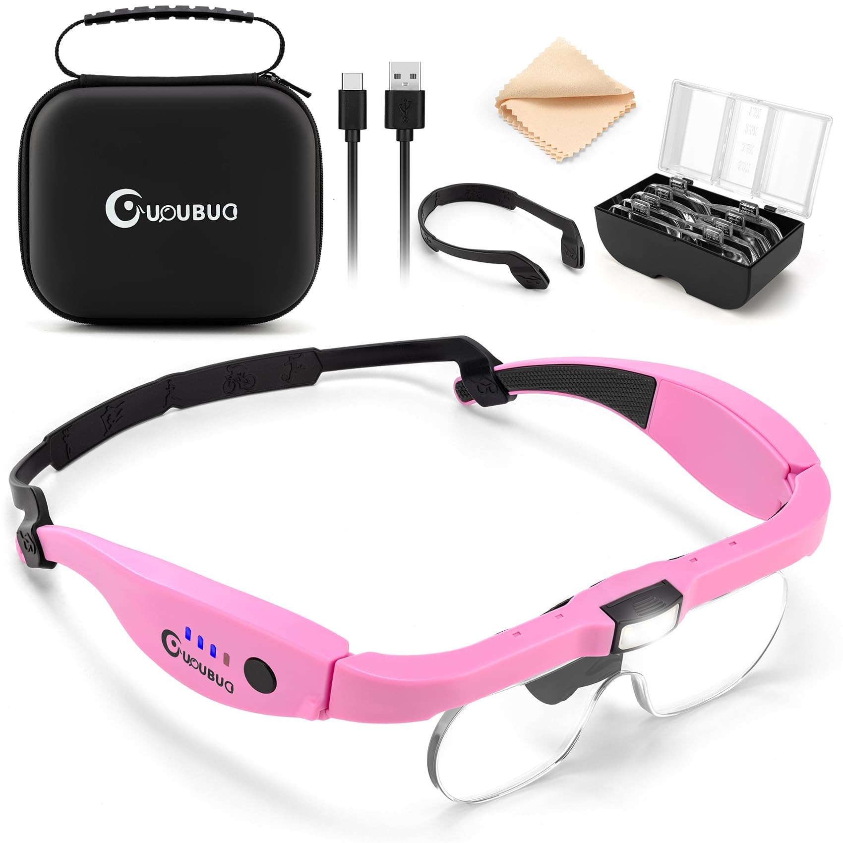 GUOUBUO Pink Magnifying Glasses