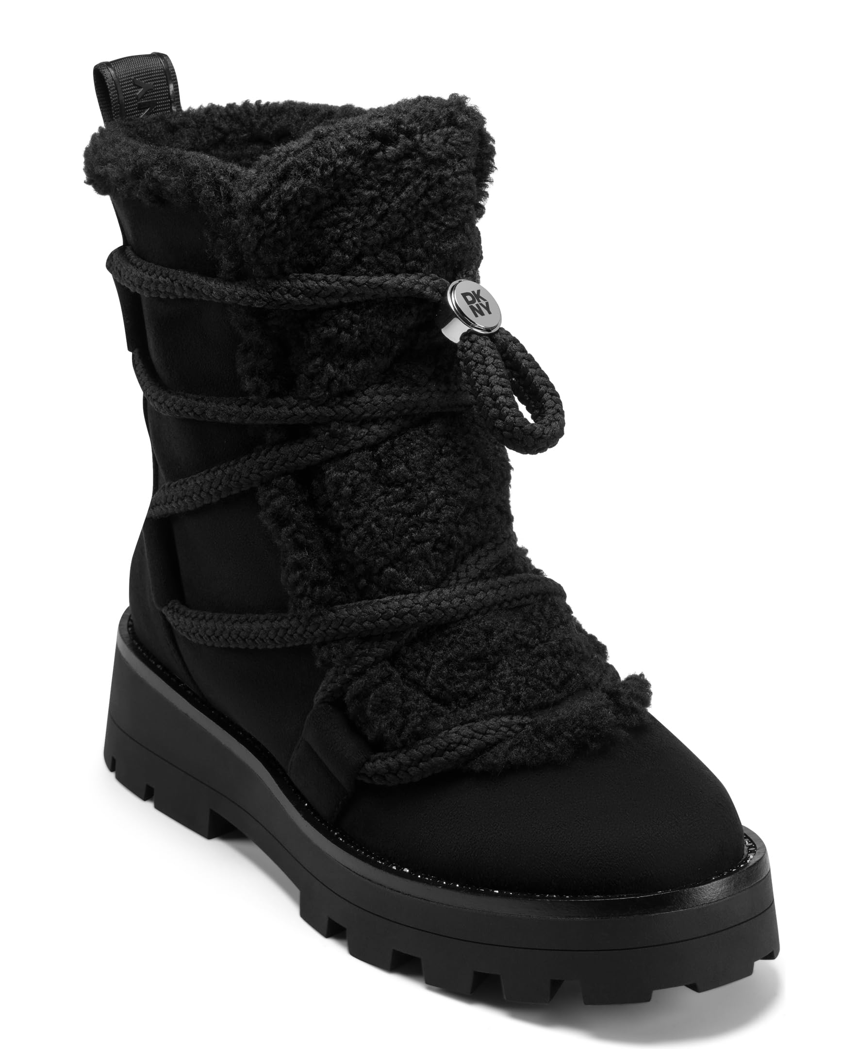 DKNY Womens Signe Faux Fur Winter Boot Fashion