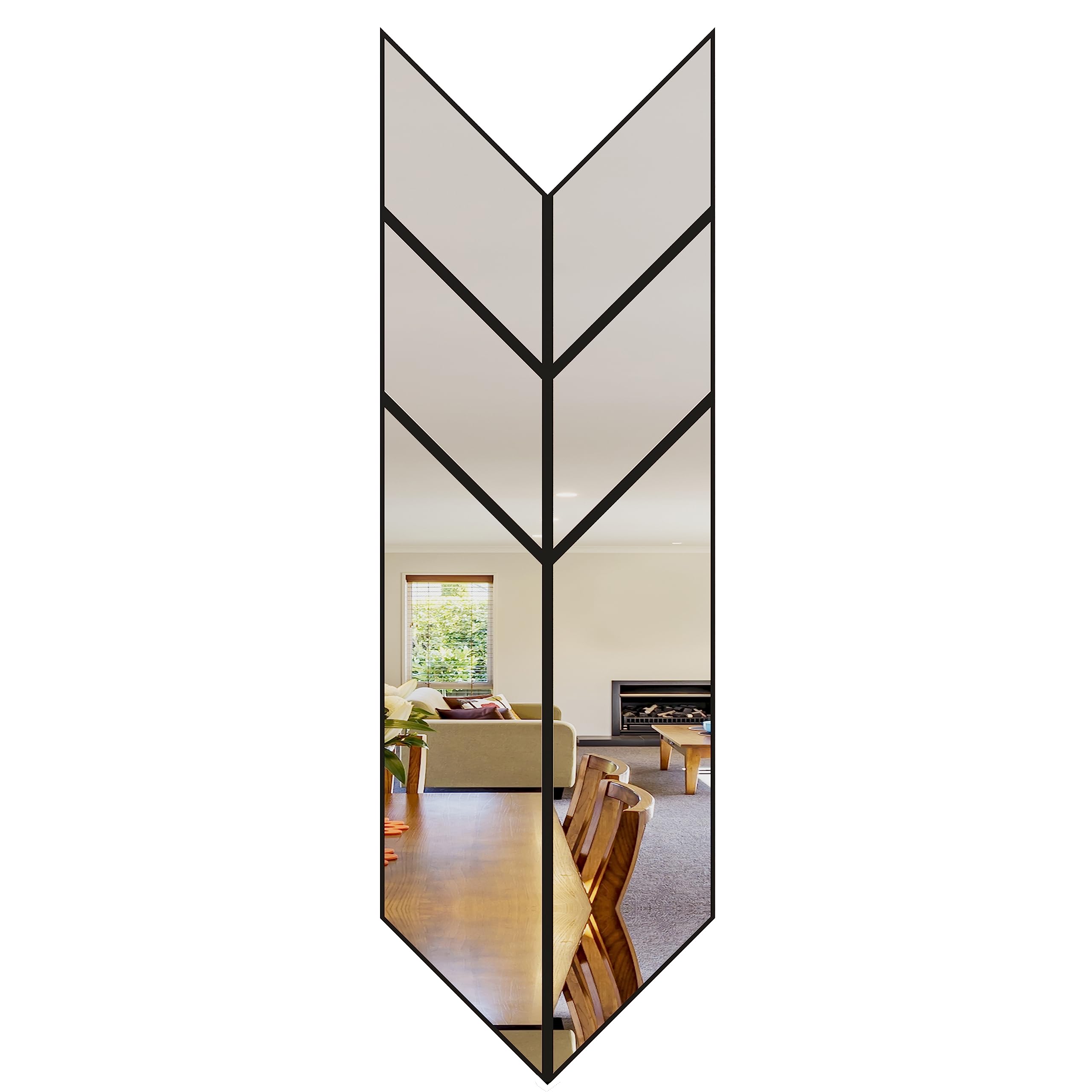 Miroir bannière flèche noir de 92 cm pour habiller un grand mur