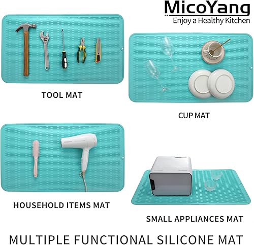 Miniatura 855 de Tapete de silicona para secado de platos para múltiples usos, fácil de limpiar, ecológico, resistente al calor, tapete de silicona para encimera