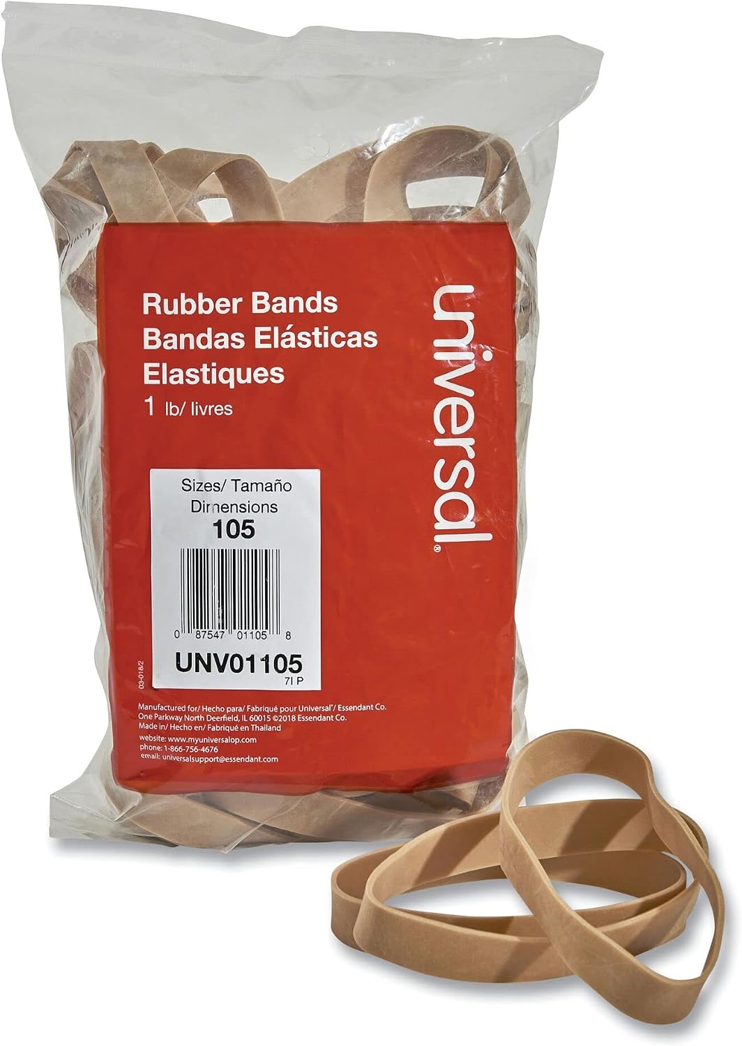 Universal 01105 Rubber Bands, Size 105, 5 x 5/8, 1lb Pack (Pack of 55 Bands)