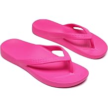 Meik Mangni Arch Support Flip Flops for Women Comfortable Orthotic Sandals for Plantar Fasciitis Relief Ladies Thong Sandals Lightweight Soft Footbed Slides Slip Resistant Shower Shoes,Rose pink,7 US