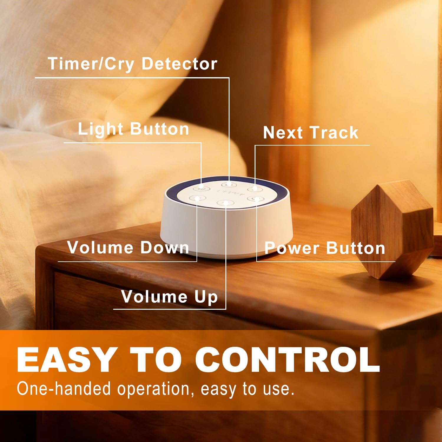 Sleep Sound Machine with 30 Soothing Sounds, Night Light, White Noise Machine for Adults, Infants, and Children, Memory Function, 3 Timer Modes, Suitable for Home, Office, and Travel
