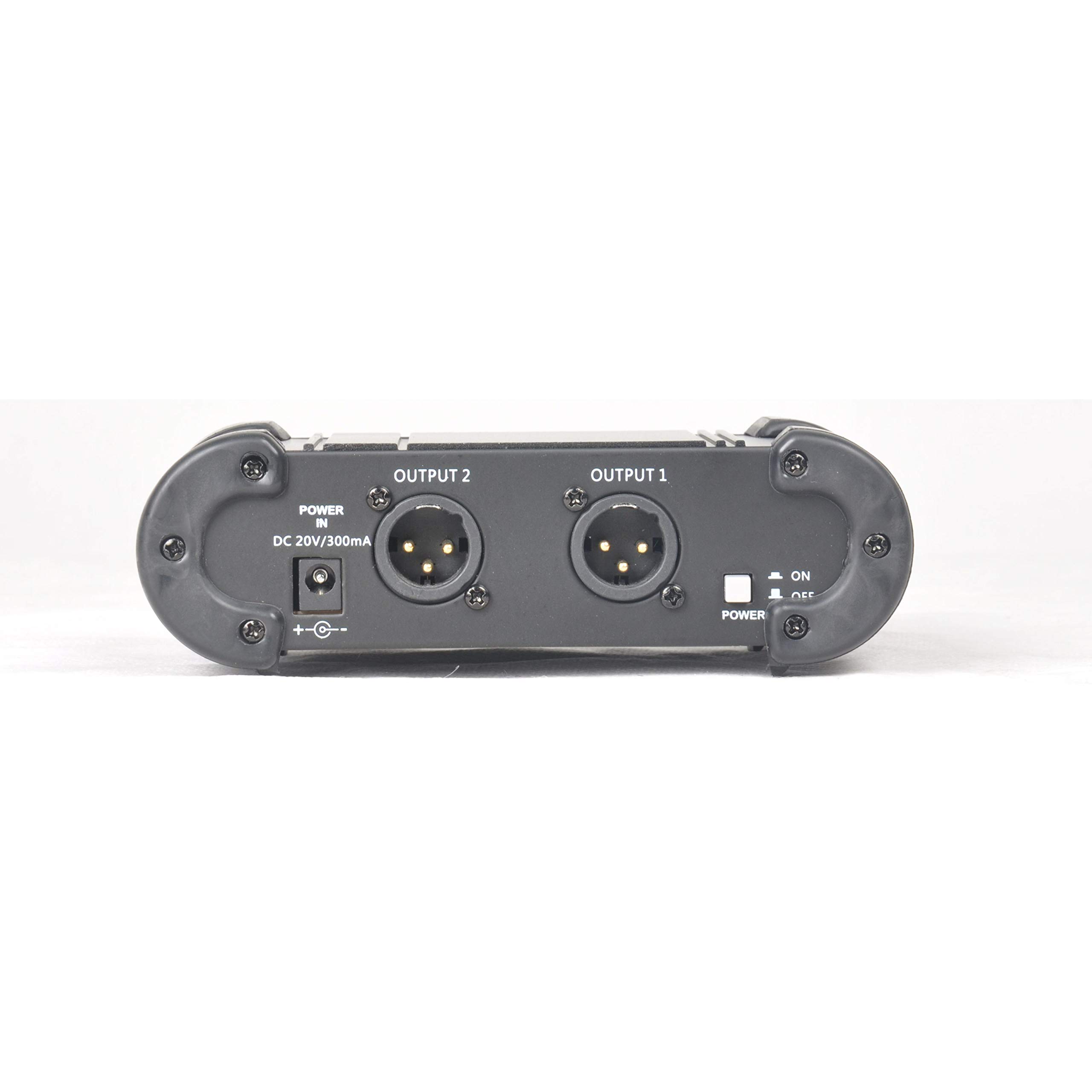 Fame Audio PS-200, 2-Kanal Phantomspeisung, Umschaltbar 12V/48V, Robustes Metallgehäuse, Schwarz, Ideal für Studio und Liveanwendungen, Inklusive 20VDC Netzteil