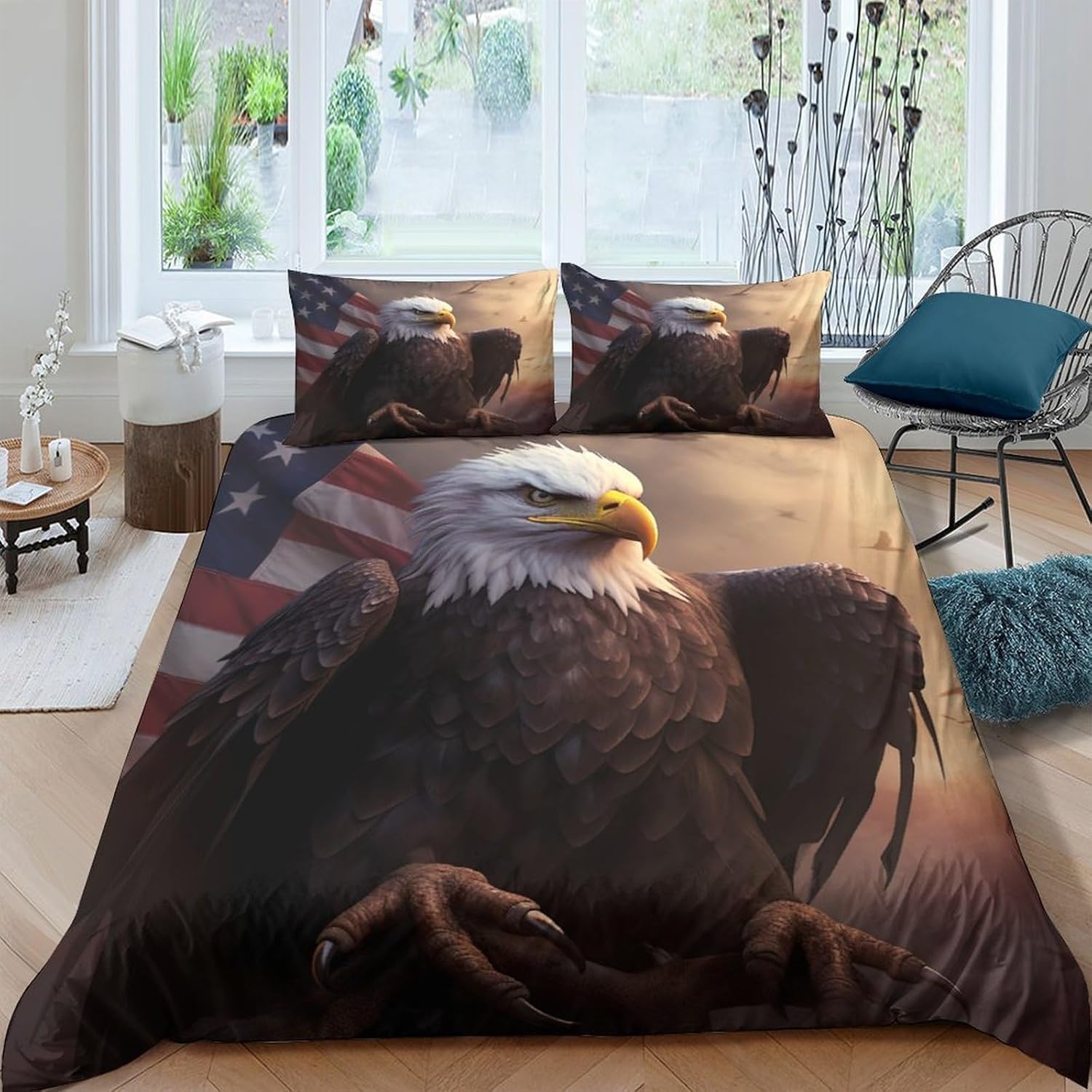 Housse de couette aigle 260x230 pour grand lit adulte et enfant
