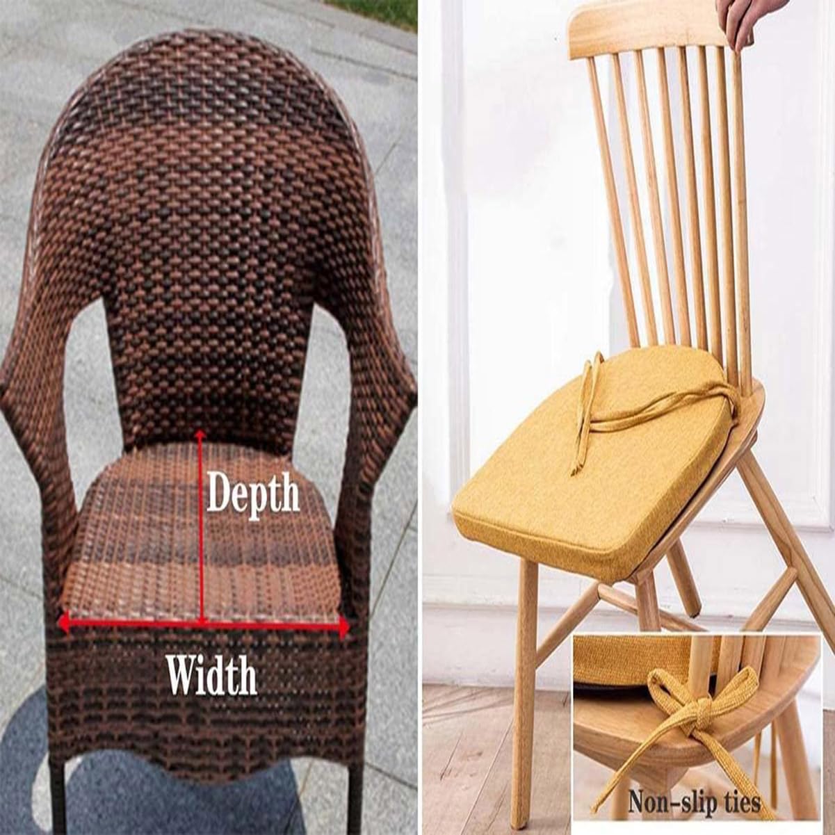 Ergonomiczna poduszka do siedzenia 35 x 38 x 8 cm do domu i kuchni – wszechstronna poduszka do użytku wewnątrz / na zewnątrz, rozmiary, idealna do jadalni i biura