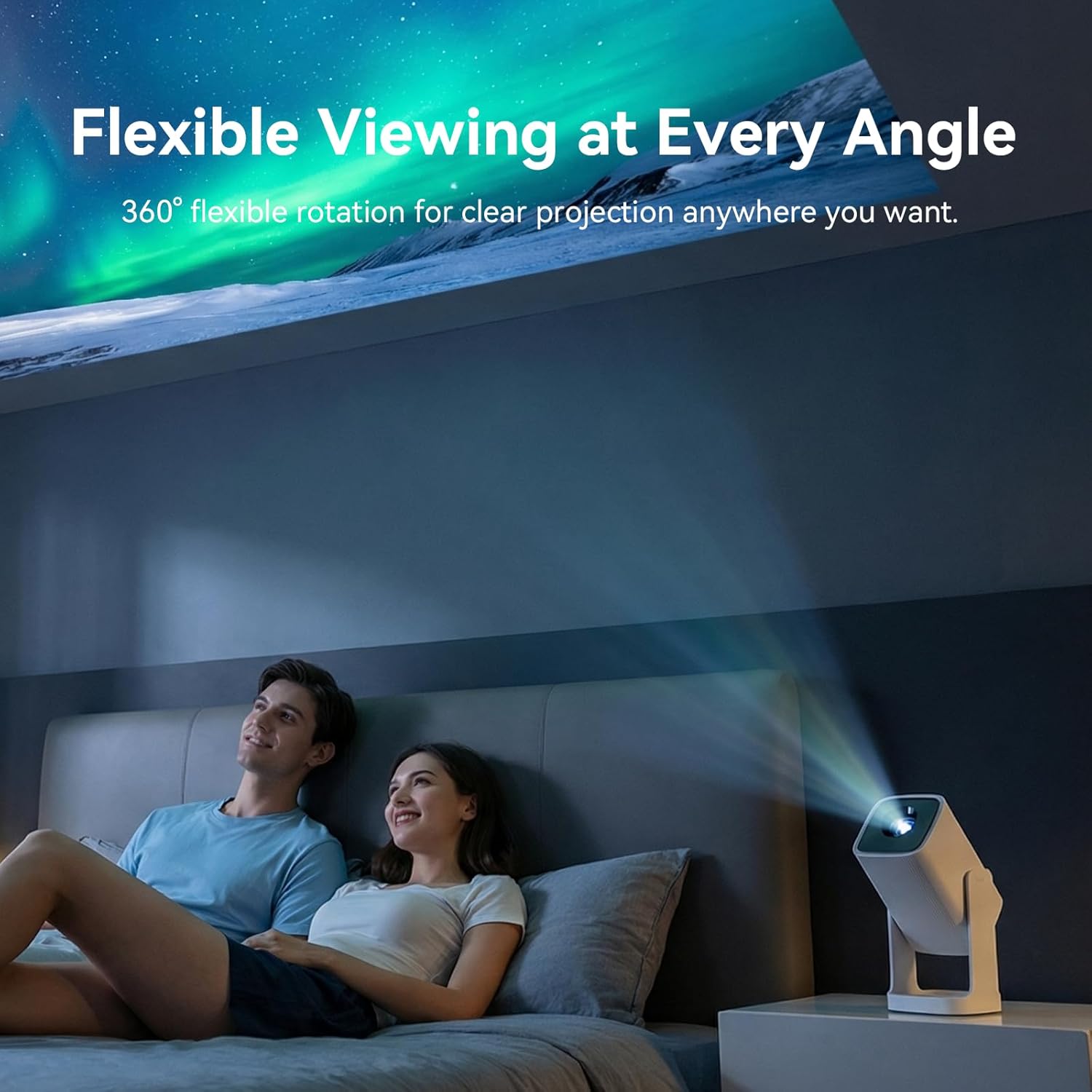 Wanbo Cube 1 Smart Projector with WiFi and Bluetooth, Android TV OS, Google Voice Control, 1080P Support, 360°Adjustable Home Projectors, Auto Keystone, Movie Portable Outdoor Mini Projector, White 8 71fYBeIBOOL. AC SL1500