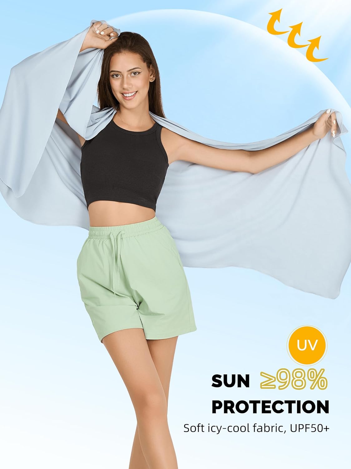 VENVSBEE Shawl Wraps For Women UPF 50+ UV Sun Protection Summer Shawl Lightweight Cooling Travel Scarf Beach Cover Up - Image 2