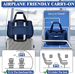 Underseat Carry On Luggage Bag Airplanes Personal Item Bags Weekender Overnight Travel Tote Bag Shoulder Small Softside Carry on Luggage Travel Duffel Bags for Men Women -16 in Navy Blue