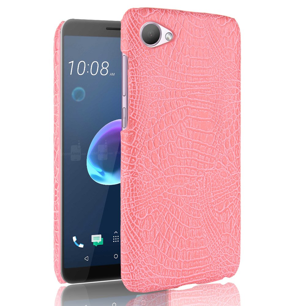 Compatible with HTC Desire 12 / D12 Phone Cover,2 in 1 (PC+Leather) Protective Phone Case Pink