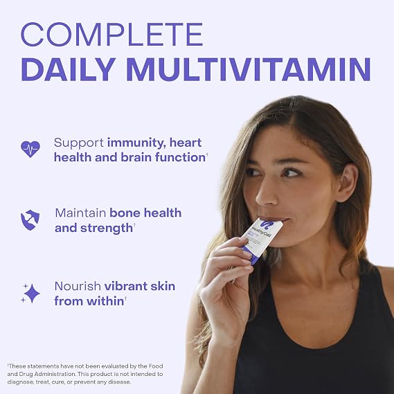 Healthycell Bioactive Daily Liquid Multivitamin for Men & Women 20+ Essential Vitamins, Minerals & Antioxidants for Brain, Heart, Immune Support, Skin & Hair Support - 14 Gel Packs